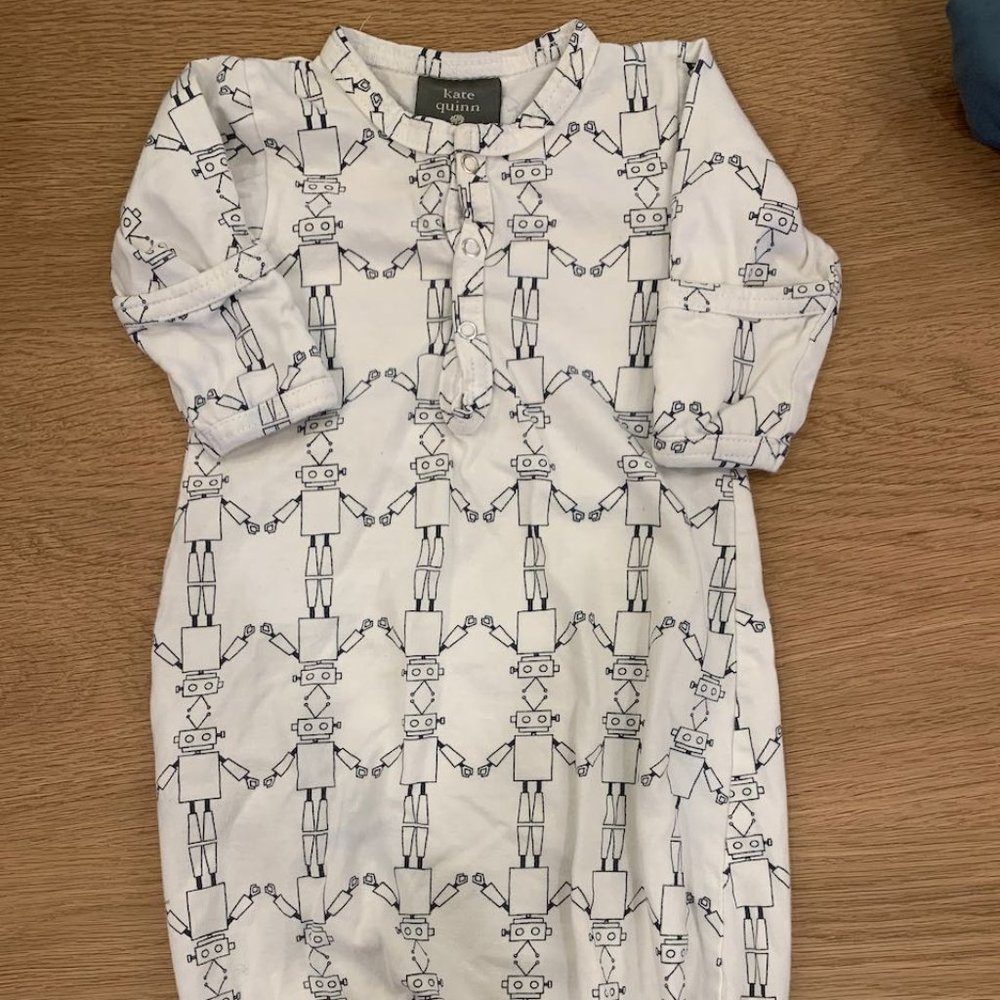 Kate Quinn Baby Robot Gown Onesie, Size 0-3 Months